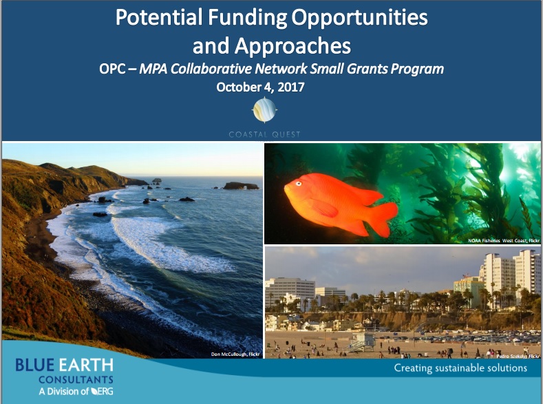first slide in a webinar presented by Blue Earth Consultants