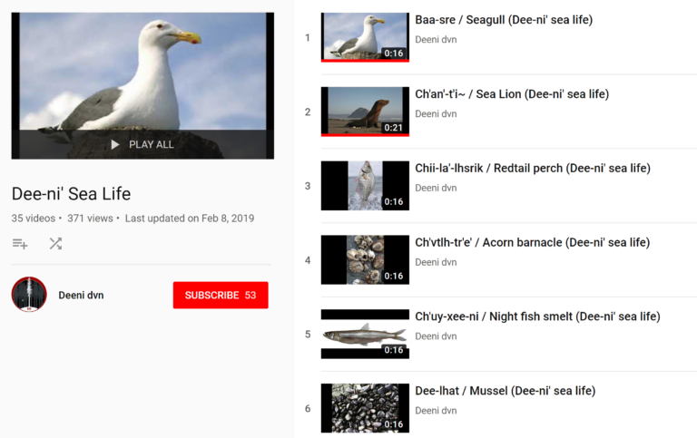 Del Norte: Tolowa Dee-ni’ Sea Life Translations