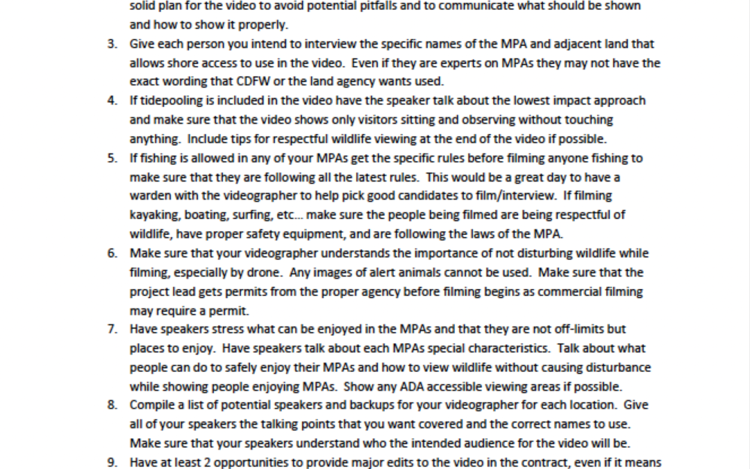 Lessons Learned: MPA Videos