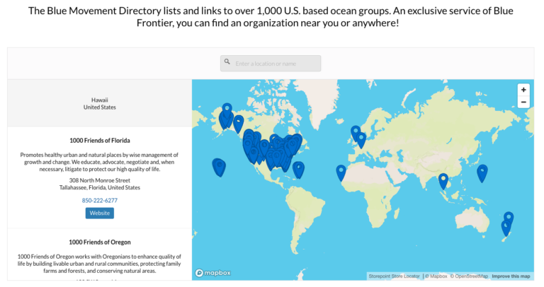 Introducing Blue Frontier’s Blue Movement Directory: A New, Updated, Geo-Map-based Guide Empowering Ocean Action Worldwide